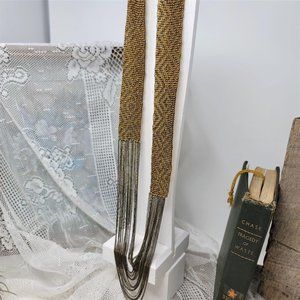 Elegant Hand Woven Seed Bead & Chain Necklace